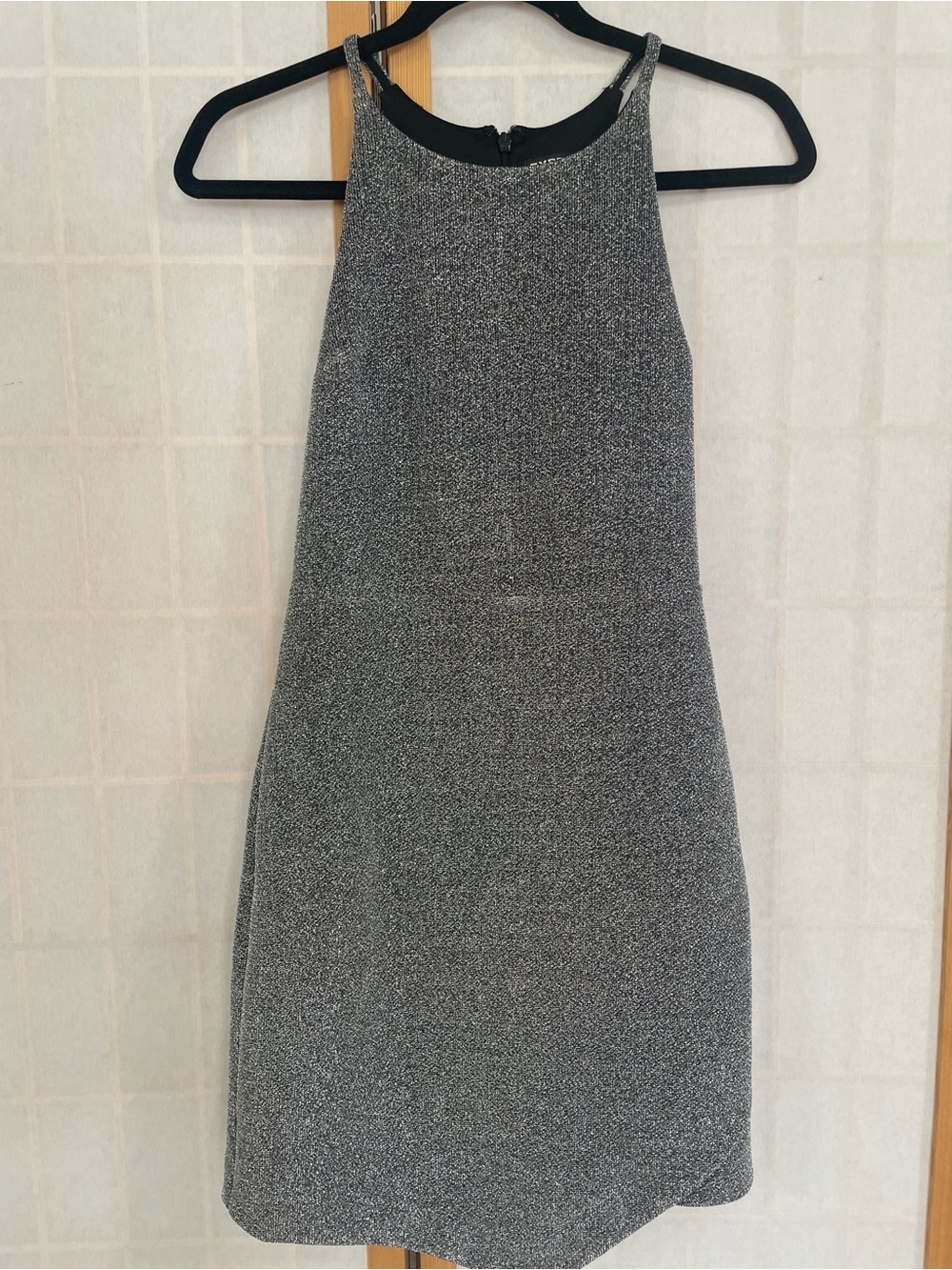 Express Silver Halter Mini Dress